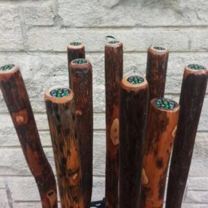 Solid Hickory Hiking Stick with Compass