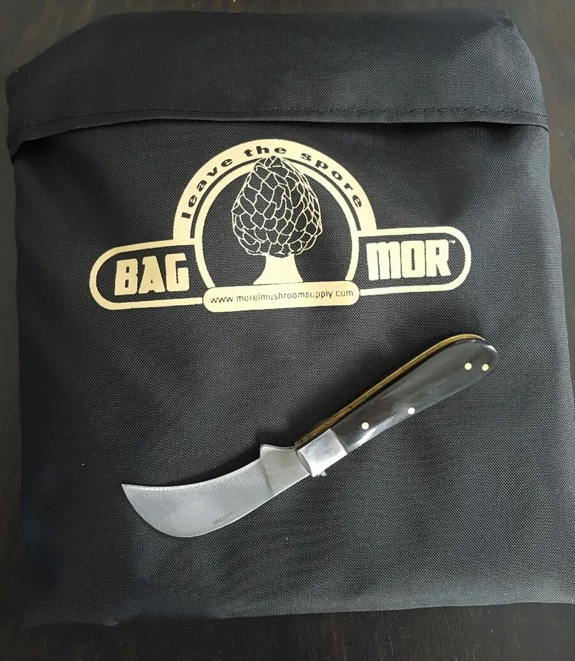 Morel Mushroom Bucket Deluxe Mesh Bag and Harvesting Knife